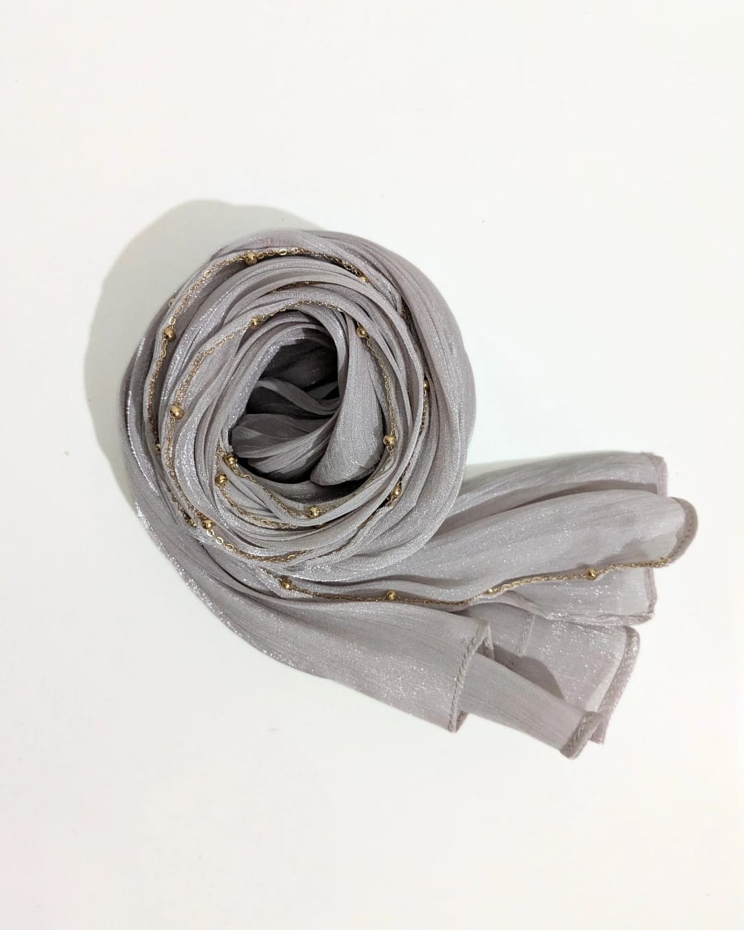 beads shimmer organza hijab