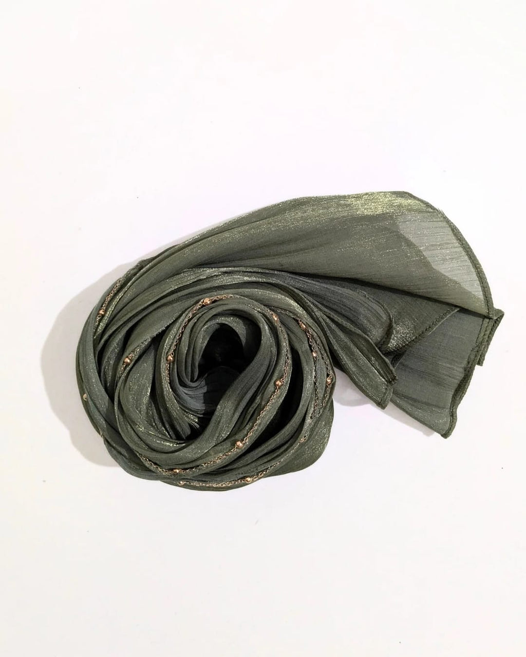 beads shimmer organza hijab