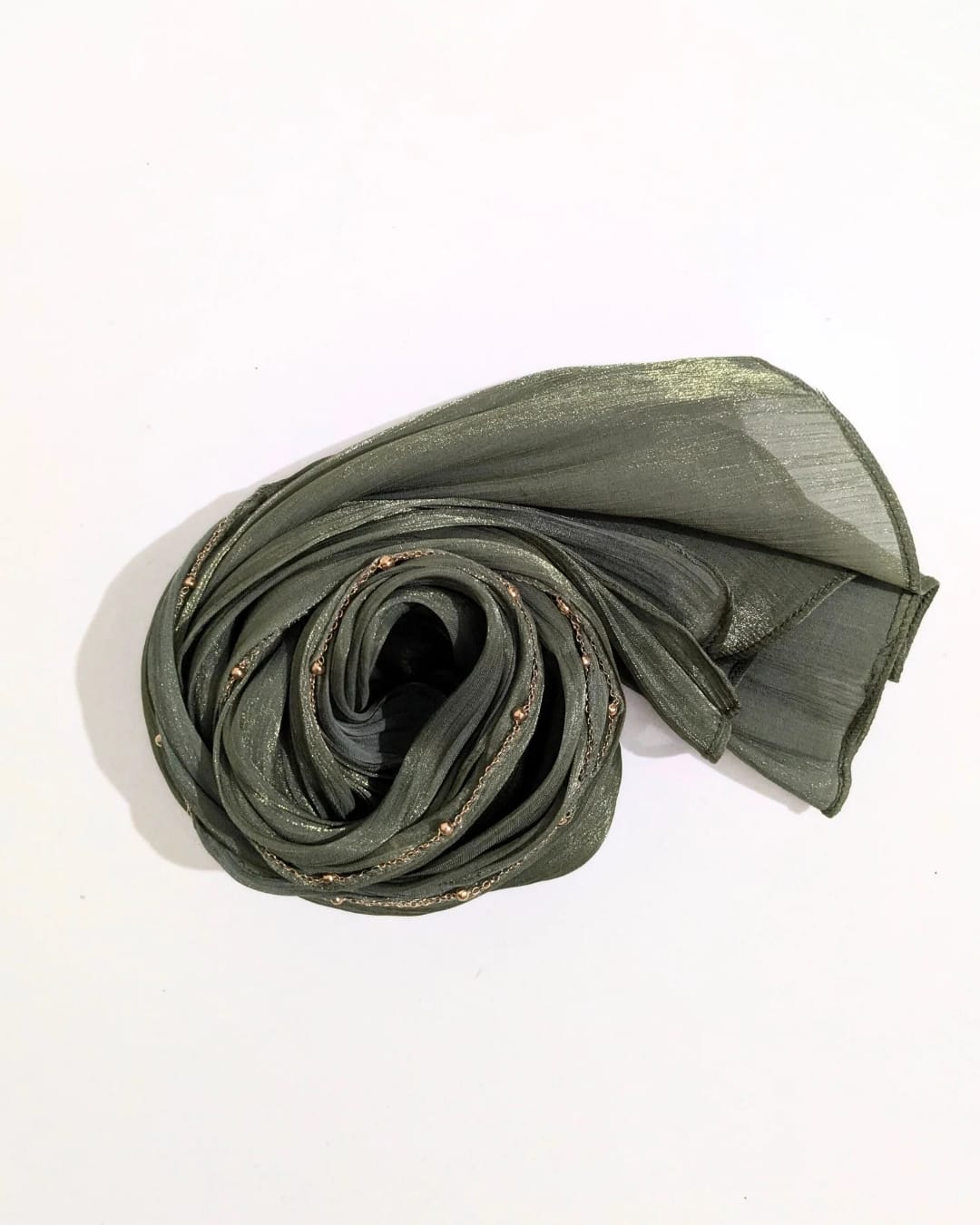 beads shimmer organza hijab