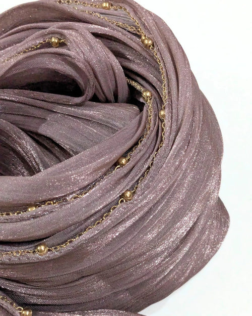 beads shimmer organza hijab