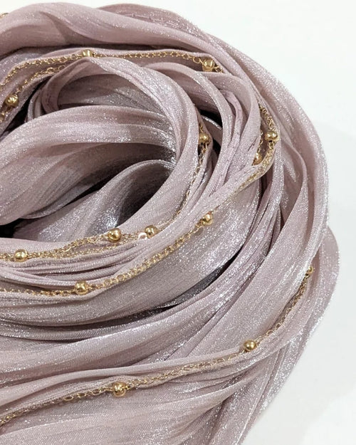 beads shimmer organza hijab