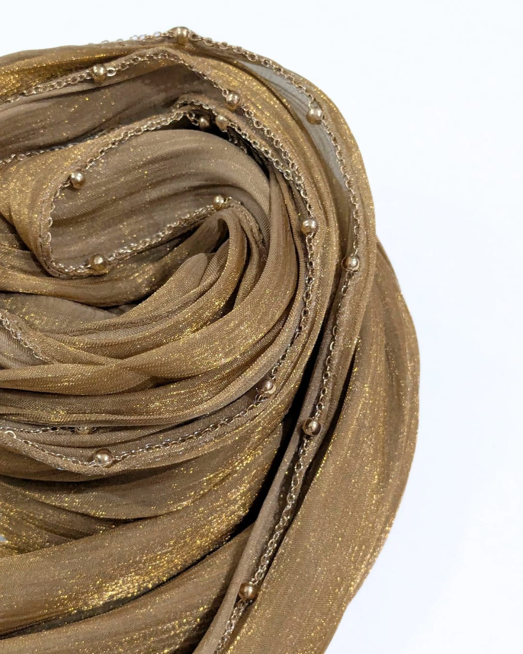 beads shimmer organza hijab
