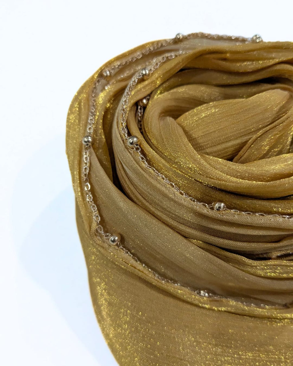 beads shimmer organza hijab