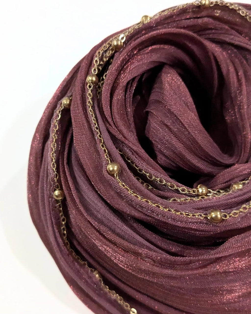 beads shimmer organza hijab