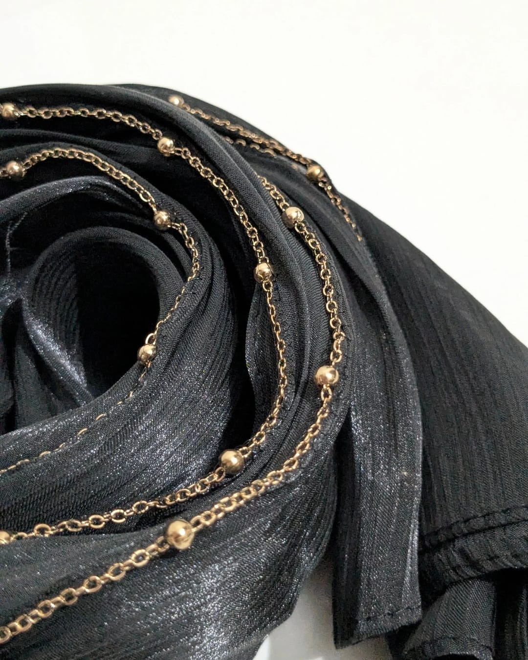 beads shimmer organza hijab