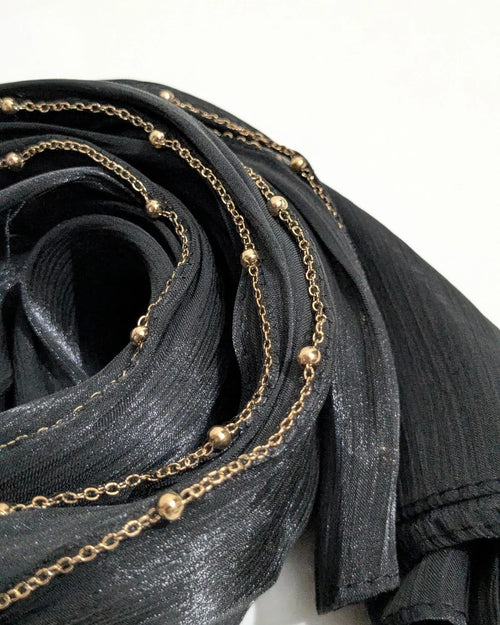 beads shimmer organza hijab