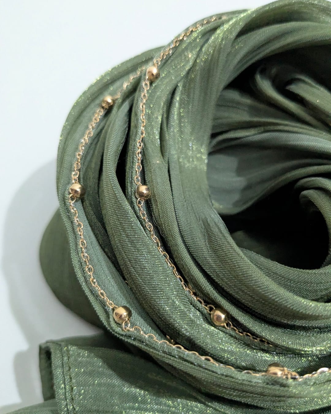 beads shimmer organza hijab