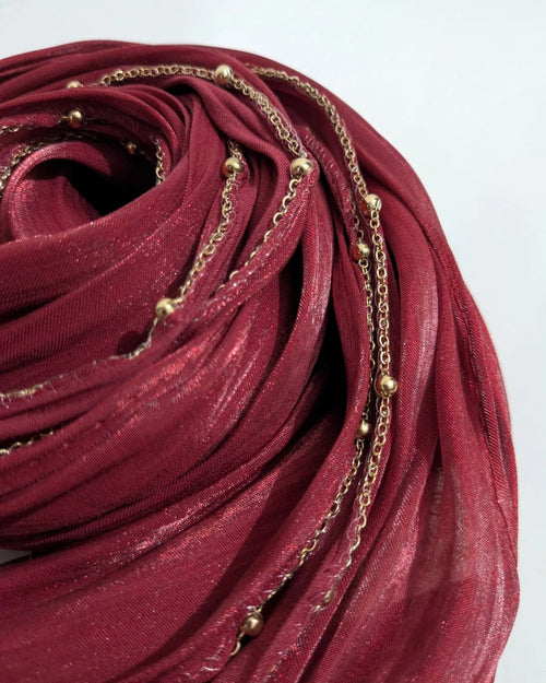 beads shimmer organza hijab