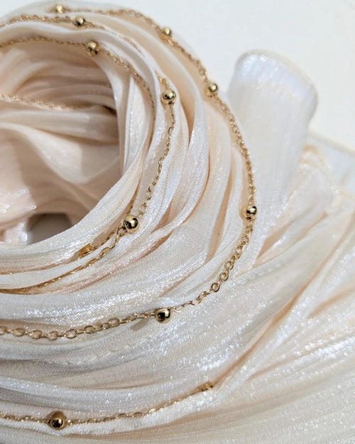beads shimmer organza hijab