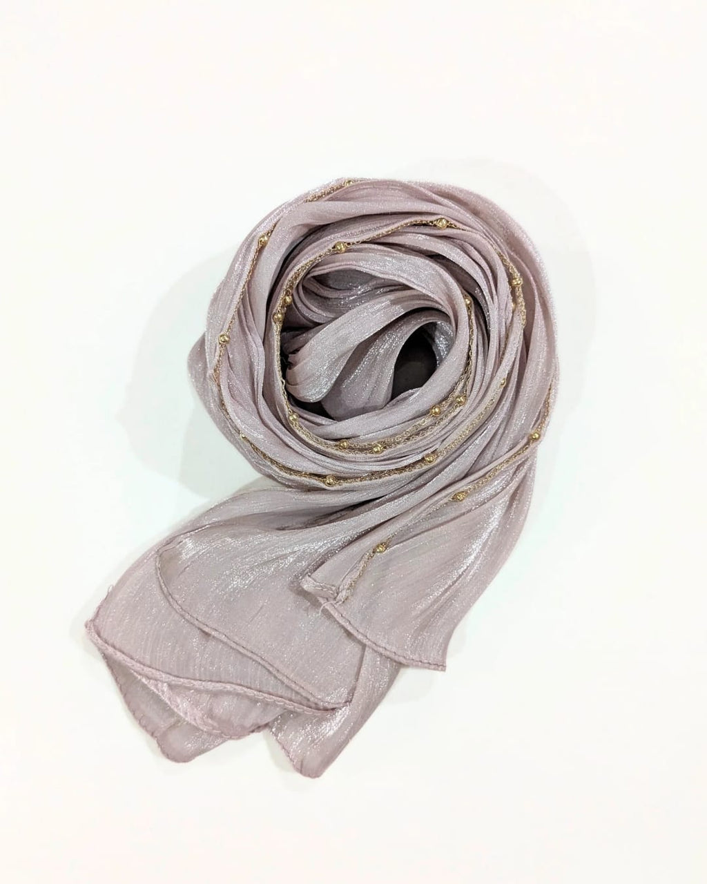 beads shimmer organza hijab