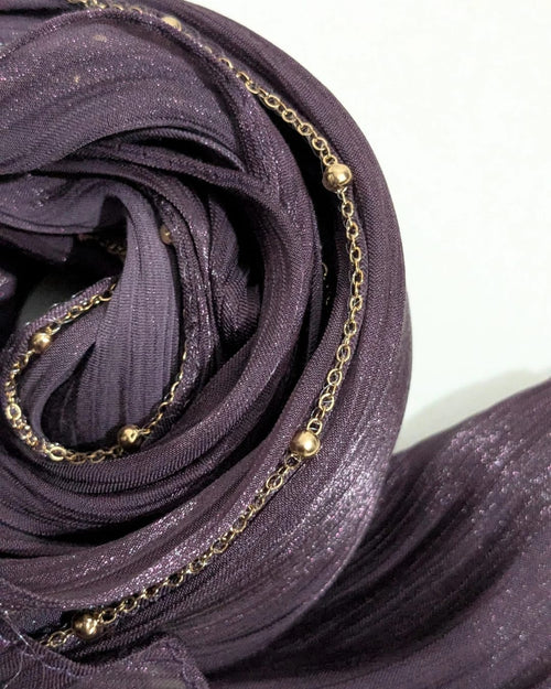 beads shimmer organza hijab