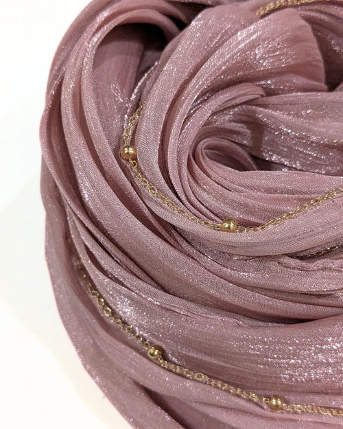 beads shimmer organza hijab