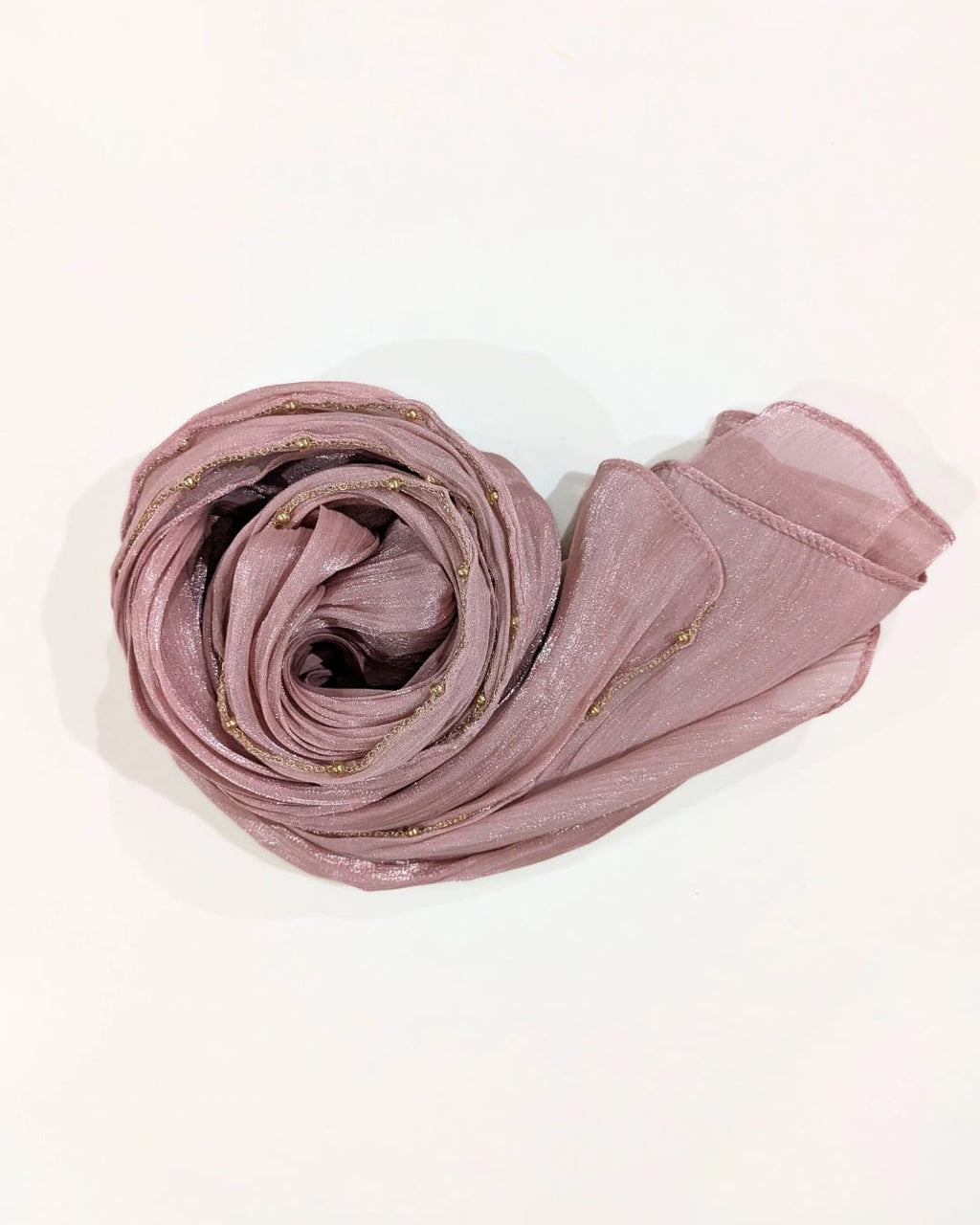 beads shimmer organza hijab